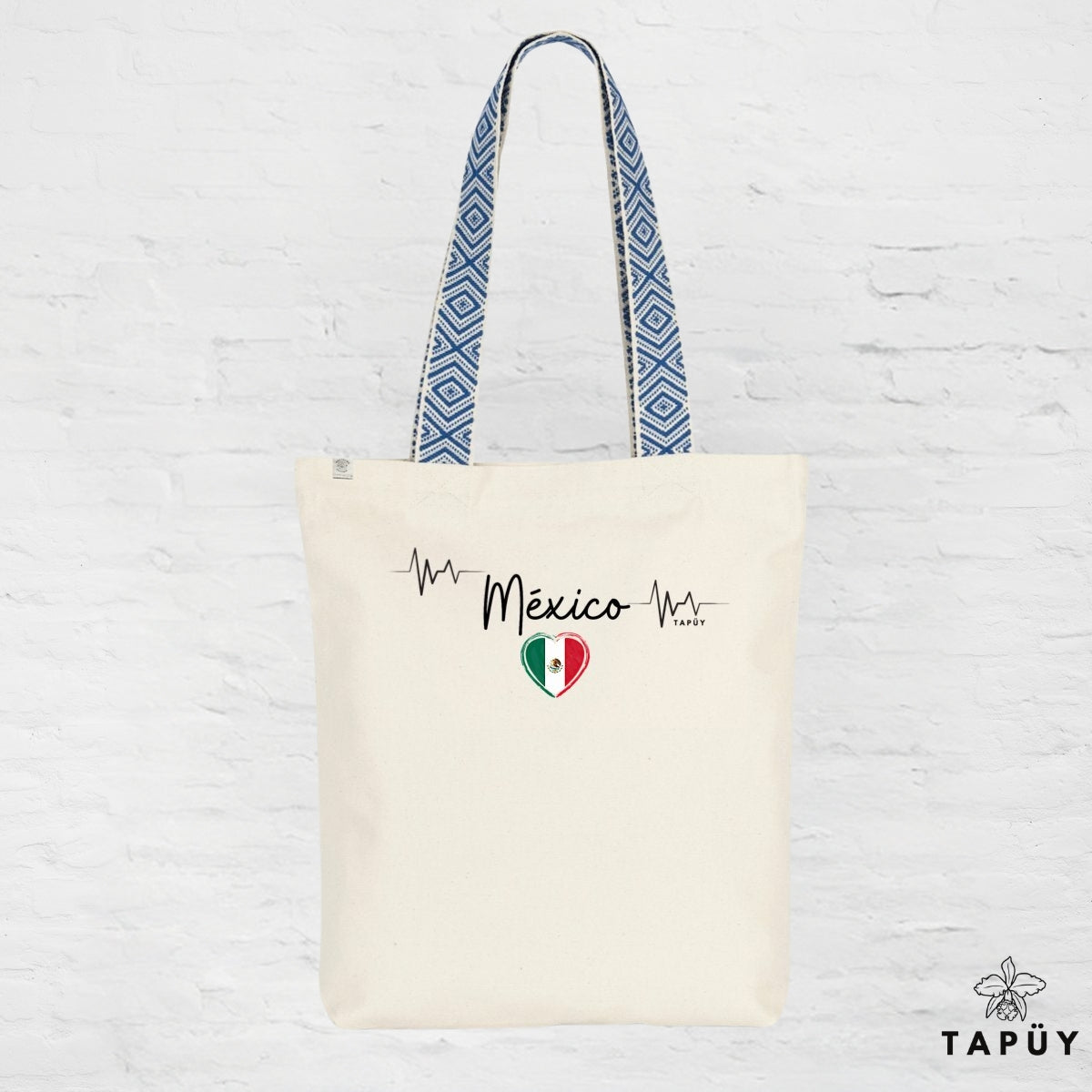 Tote bag I Love Mexico Bleu de la marque Tapüy