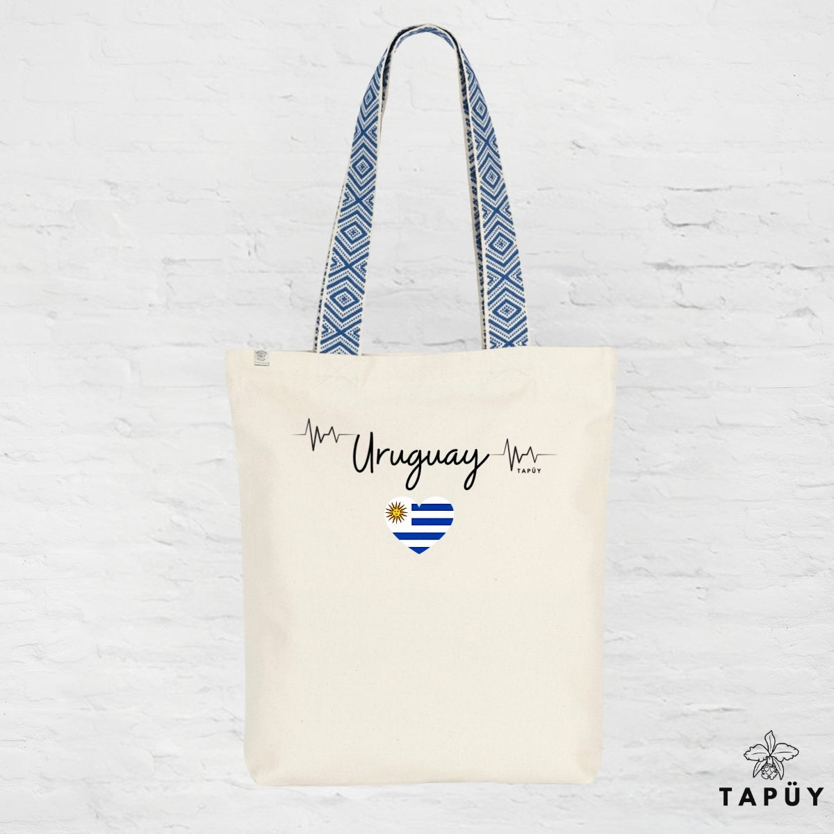 Tote bag I Love Uruguay Bleu de la marque Tapüy