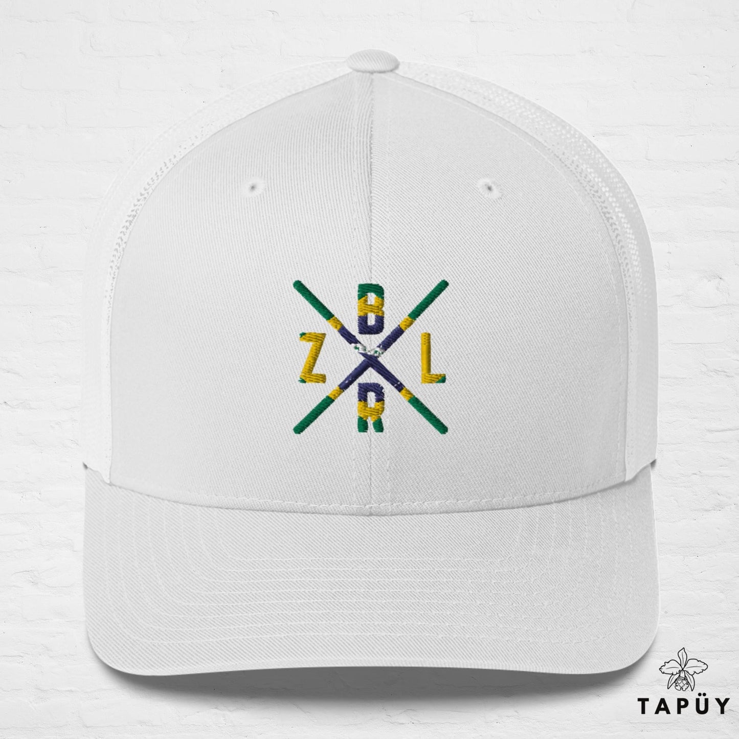 Casquette Trucker Brésil - BRZL Blanc de la marque Tapüy