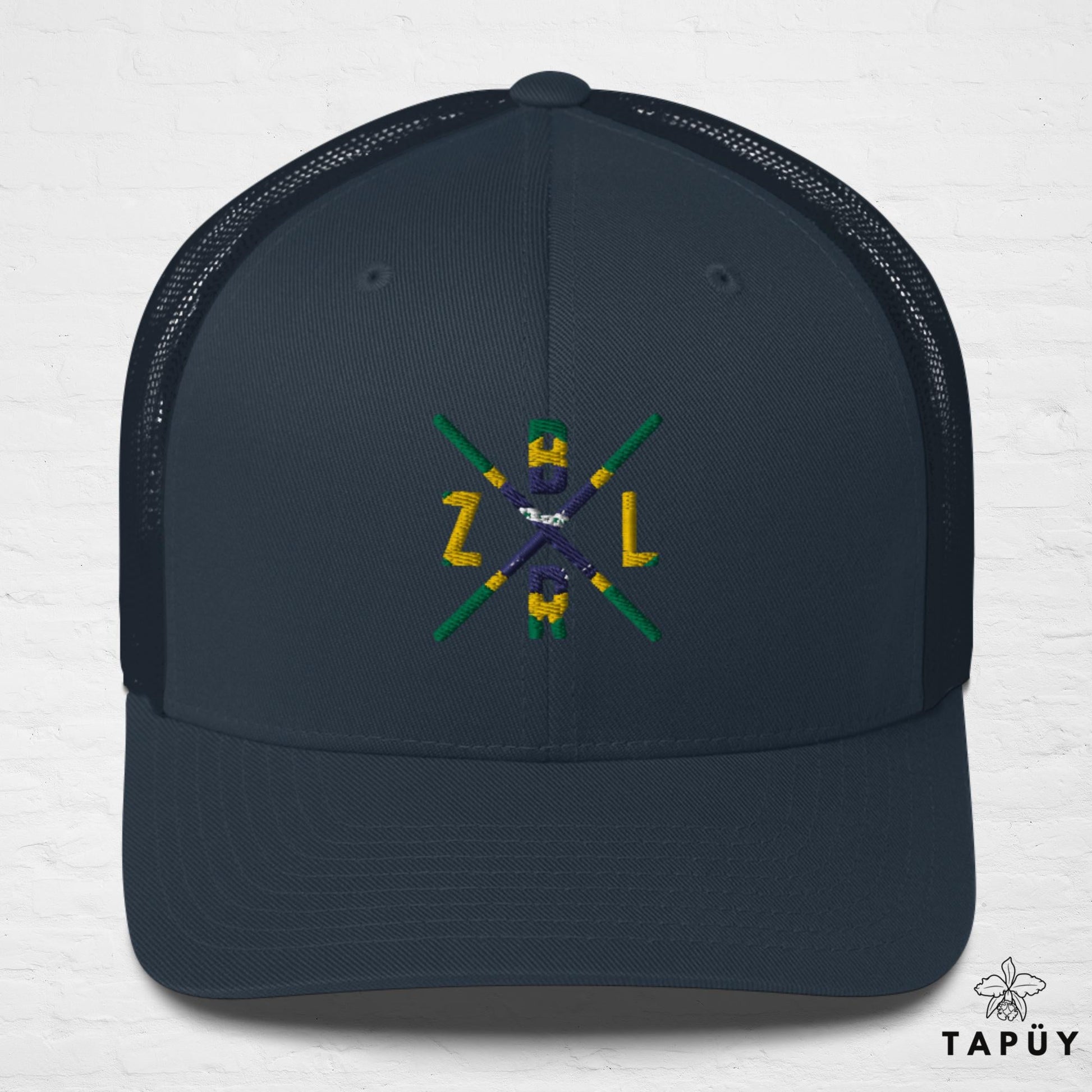 Casquette Trucker Brésil - BRZL Bleu Marine de la marque Tapüy