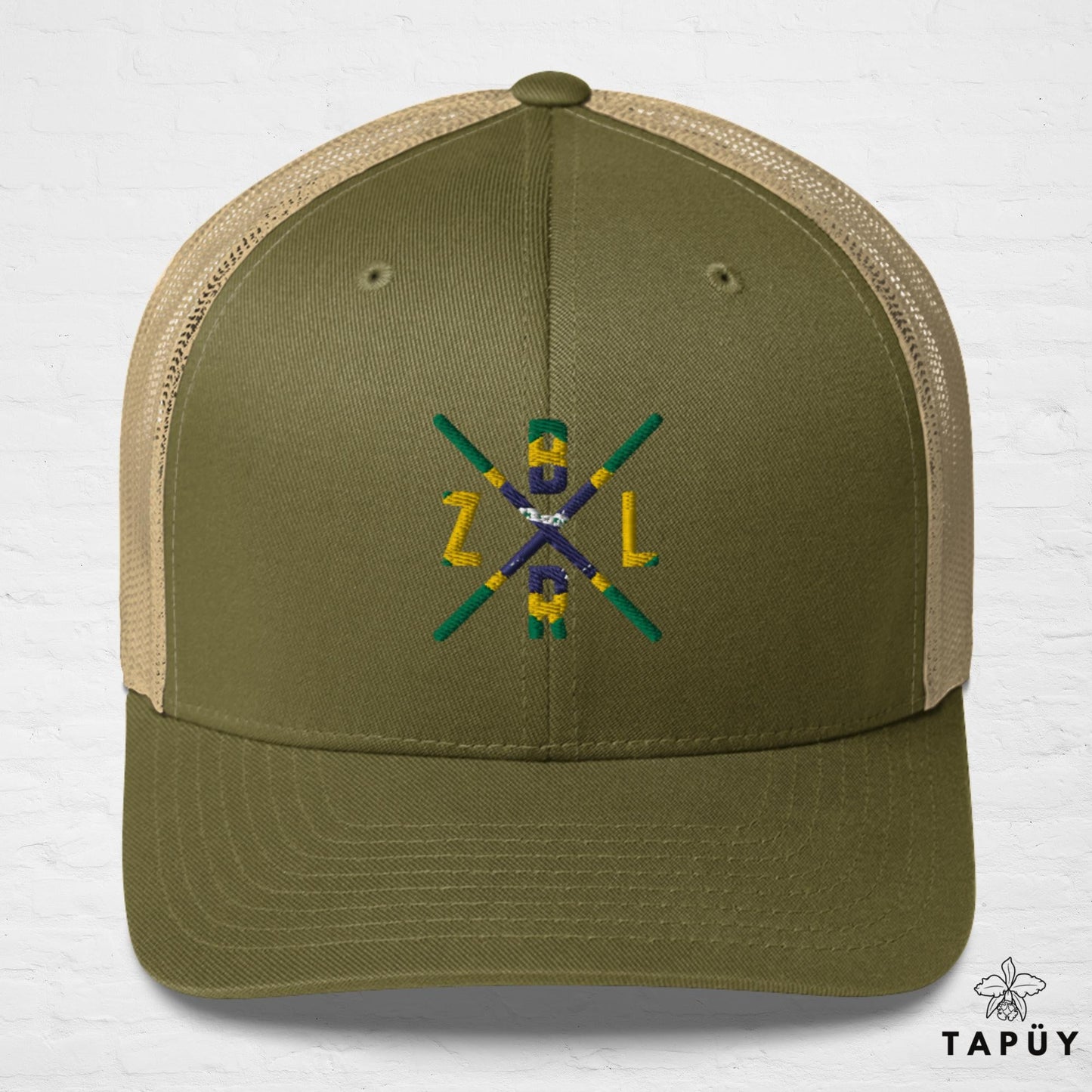 Casquette Trucker Brésil - BRZL Kaki de la marque Tapüy