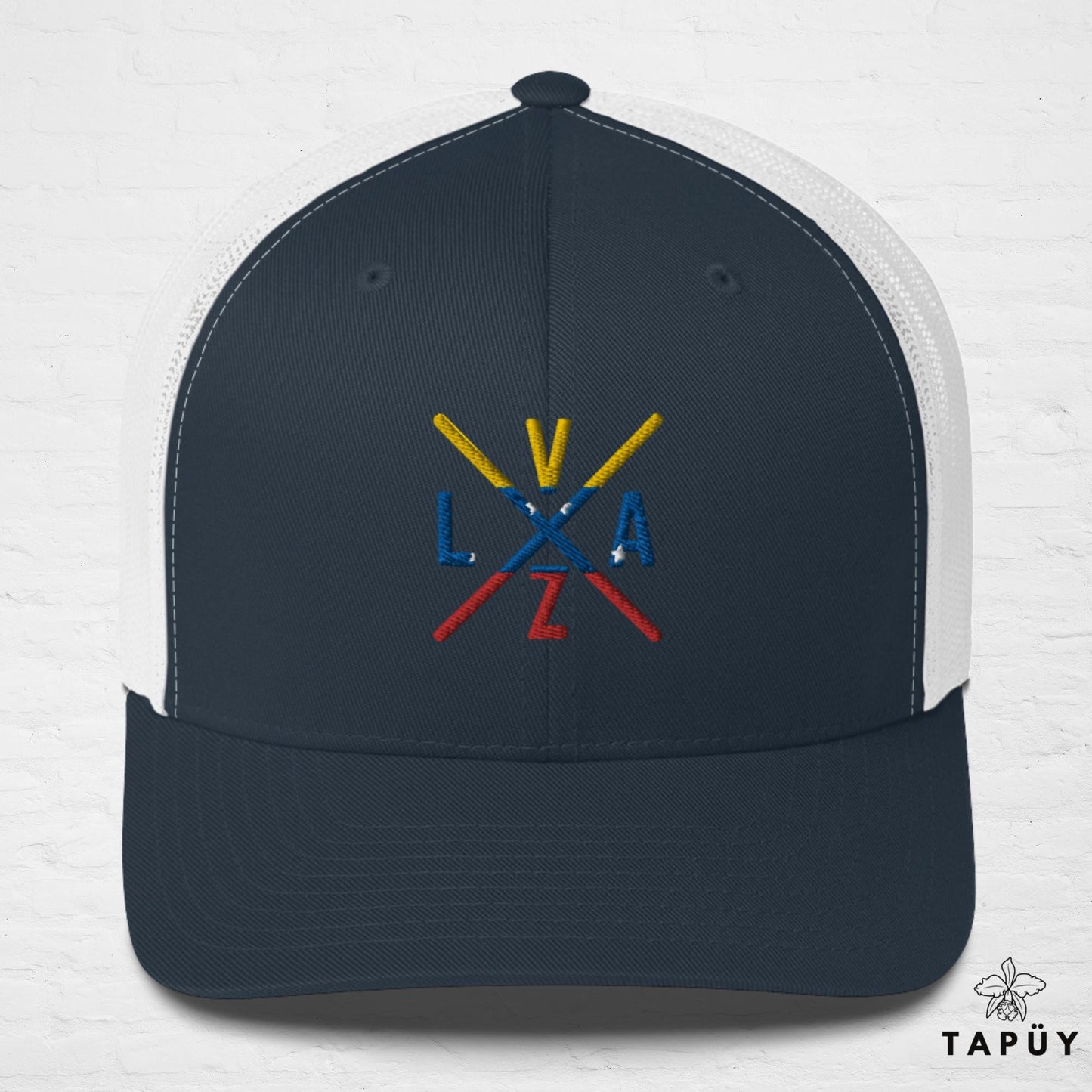 Casquette Trucker Venezuela - VZLA Bleu Marine / Blanc de la marque Tapüy