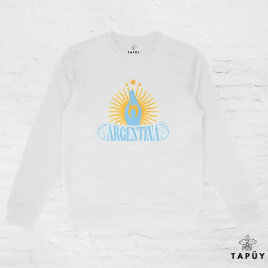 Sweatshirt Unisexe Argentina Campeón del Mundo Blanc / XS de la marque Tapüy