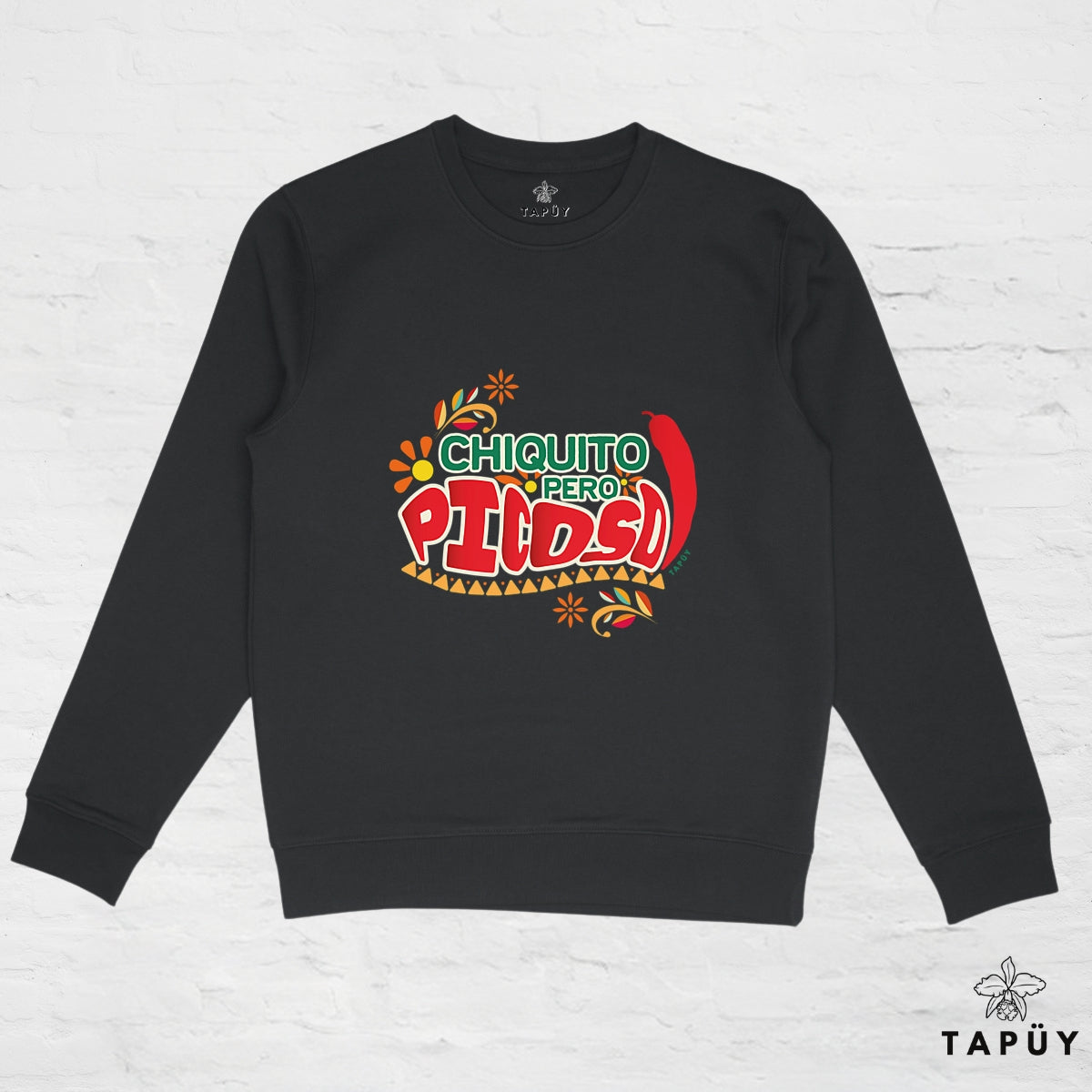 Sweatshirt Unisexe Chiquito pero Piquoso! Noir / XS de la marque Tapüy