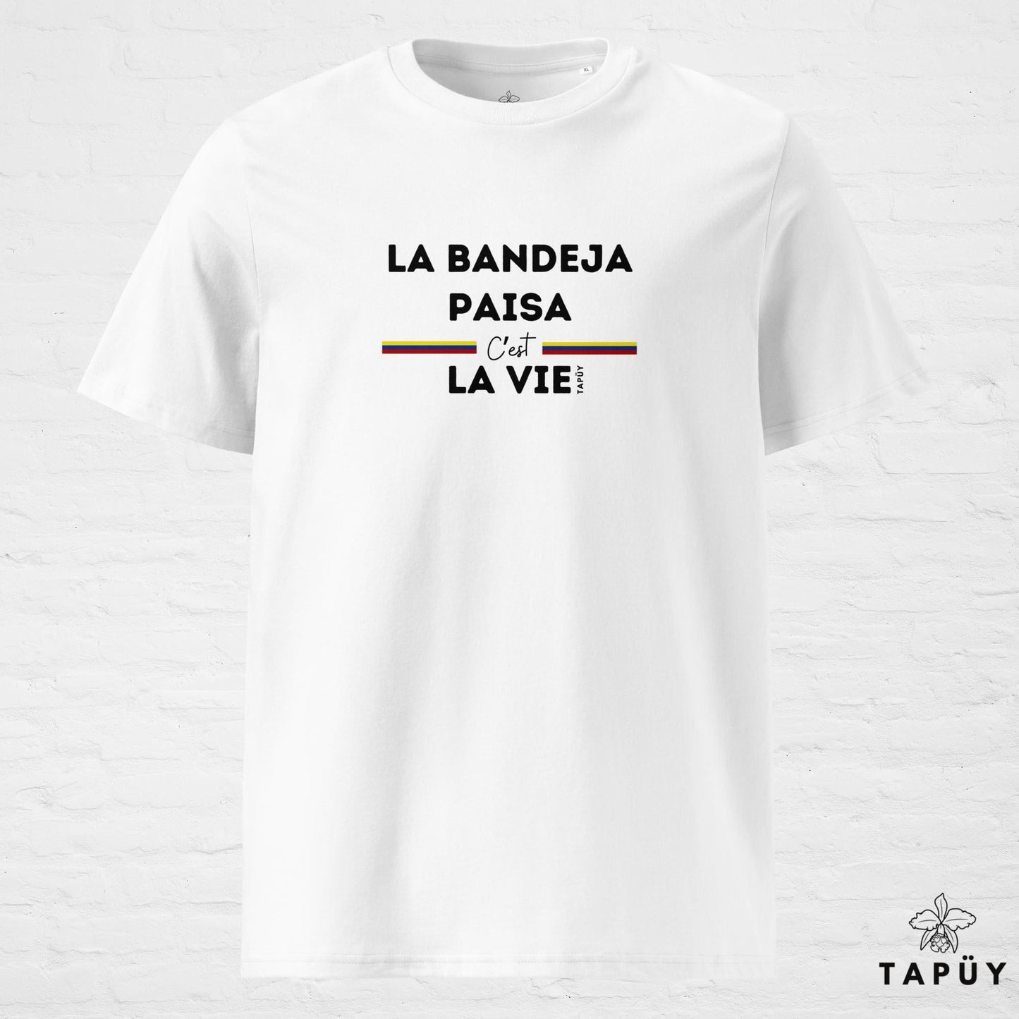 T-Shirt Homme La Bandeja Paisa C’est La Vie Blanc / S de la marque Tapüy