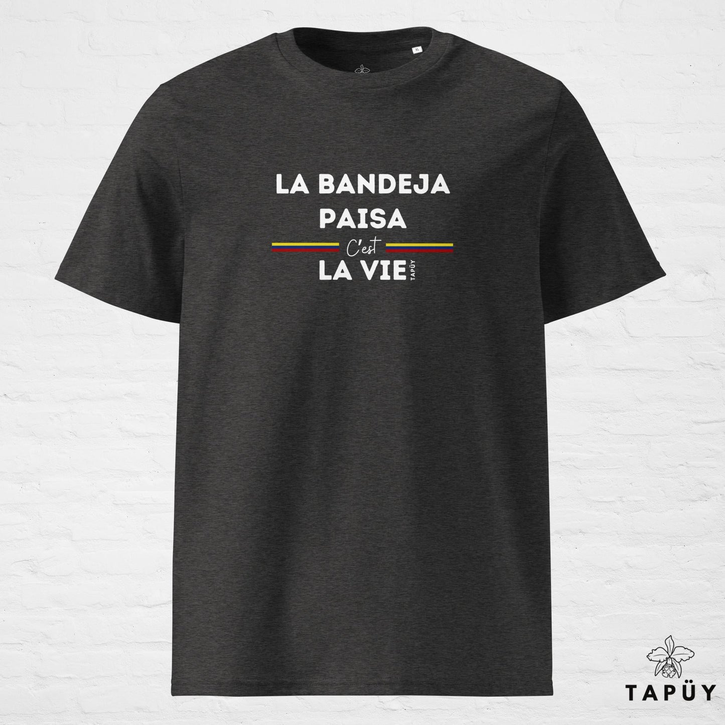 T-Shirt Homme La Bandeja Paisa C’est La Vie Gris Foncé Chiné / S de la marque Tapüy