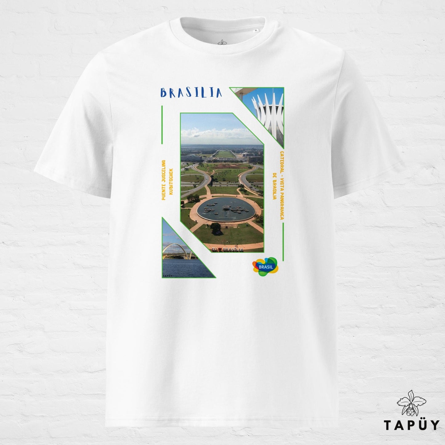 T-Shirt Homme Capital Brasilia Blanc / S de la marque Tapüy