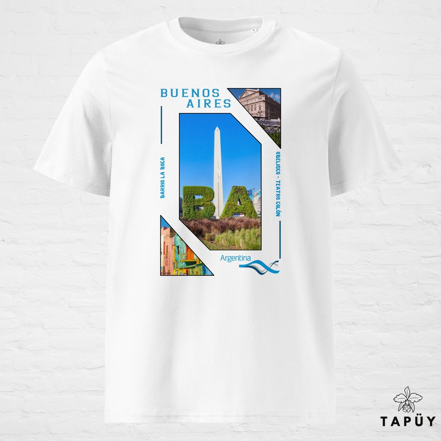 T-Shirt Homme Capital Buenos Aires Blanc / S de la marque Tapüy