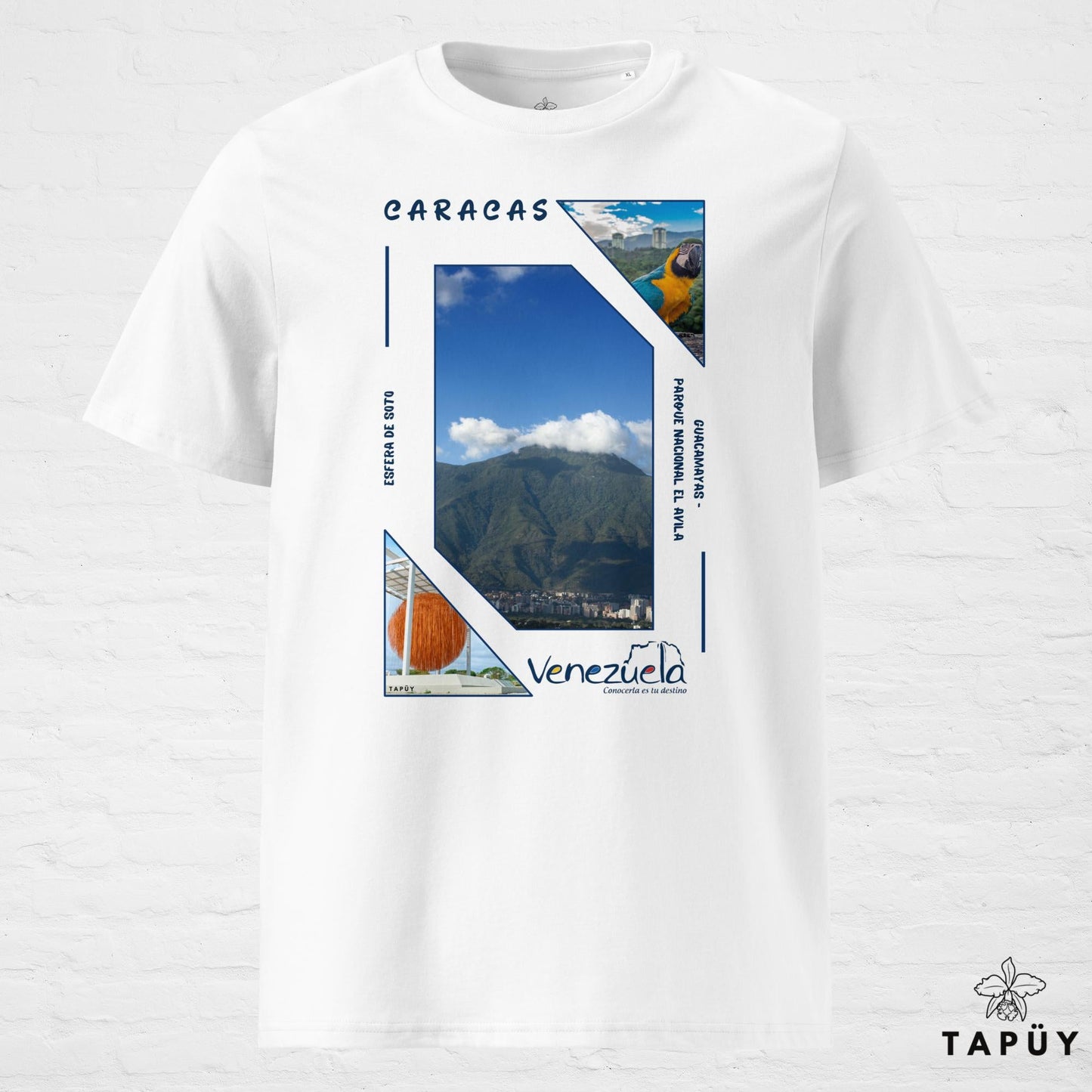 T-Shirt Homme Capital Caracas Blanc / S de la marque Tapüy