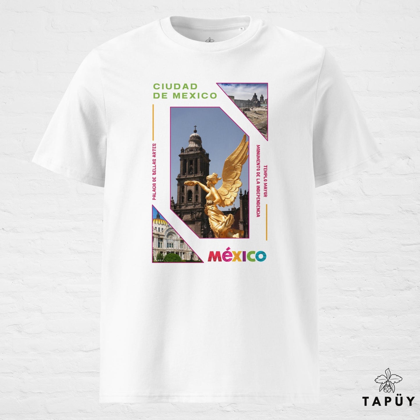 T-Shirt Homme Capital Ciudad de México Blanc / S de la marque Tapüy