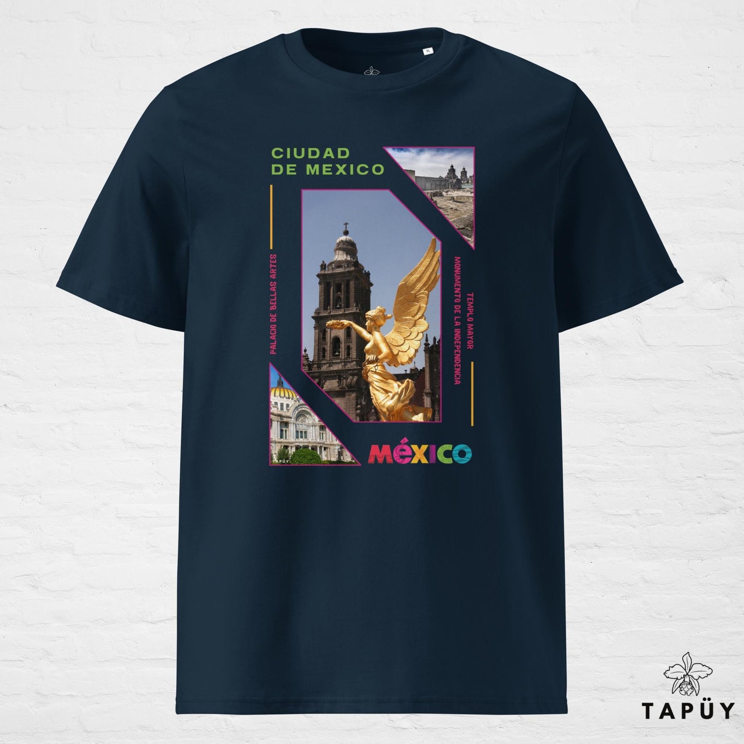 T-Shirt Homme Capital Ciudad de México Bleu Marine / S de la marque Tapüy