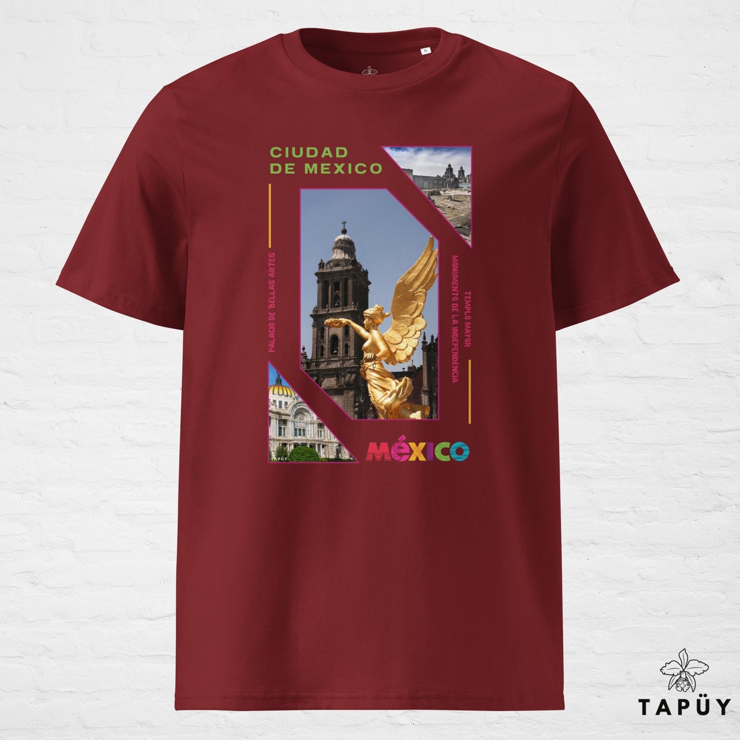 T-Shirt Homme Capital Ciudad de México Bordeaux / S de la marque Tapüy