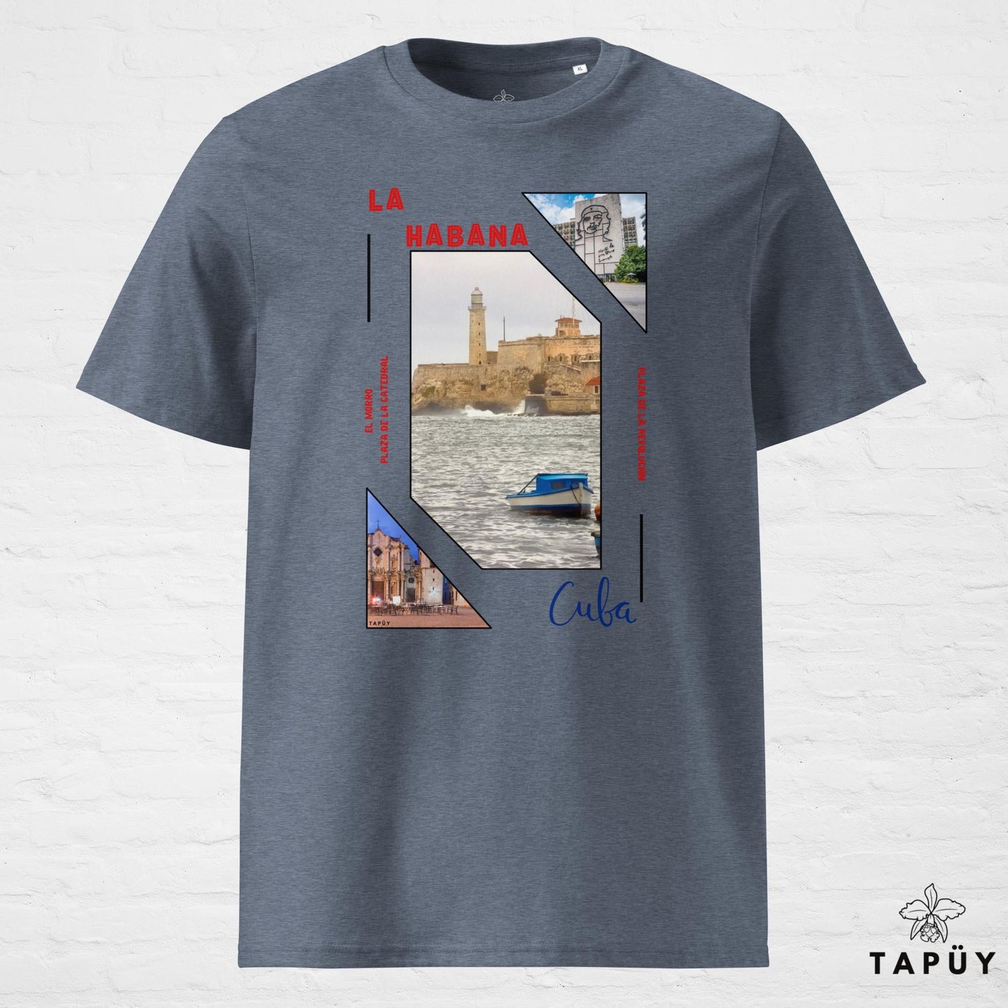 T-Shirt Homme Capital La Habana Bleu Foncé Chiné / S de la marque Tapüy