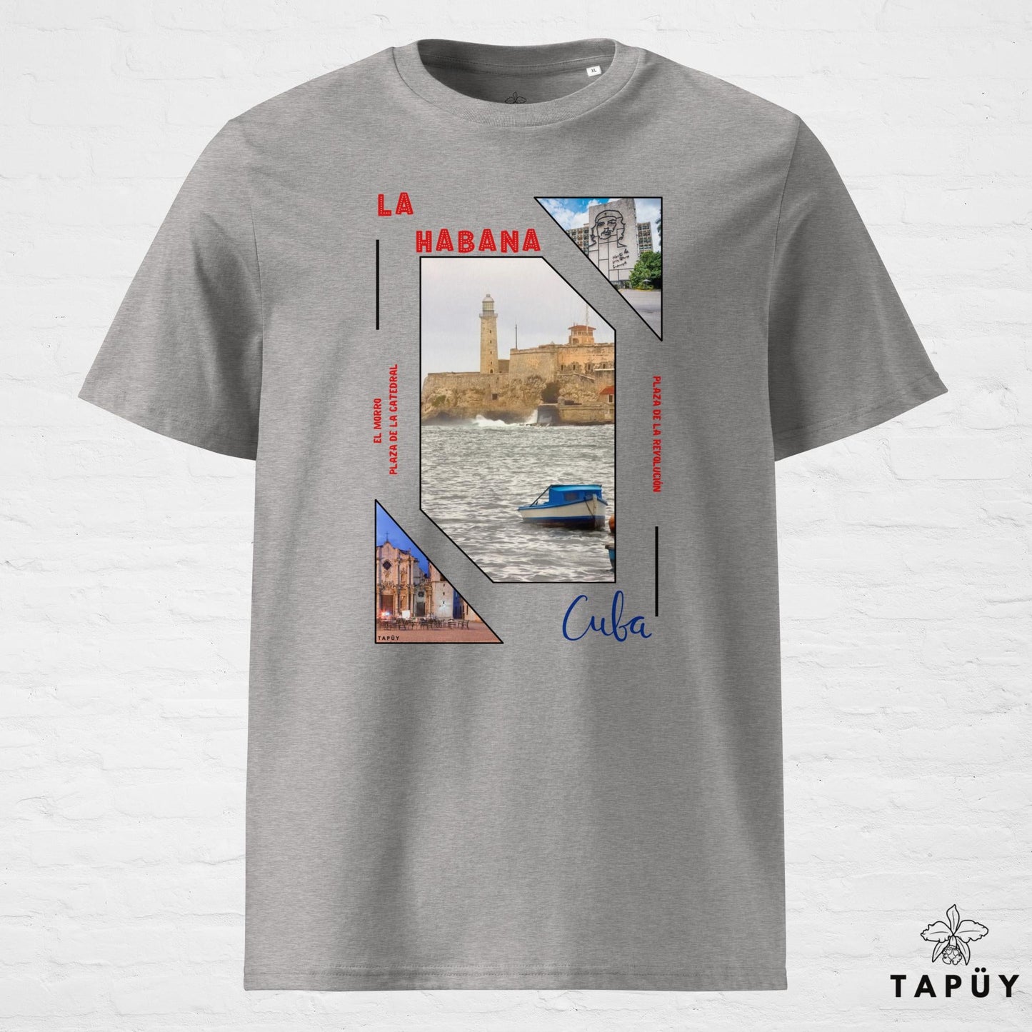 T-Shirt Homme Capital La Habana Gris Chiné / S de la marque Tapüy