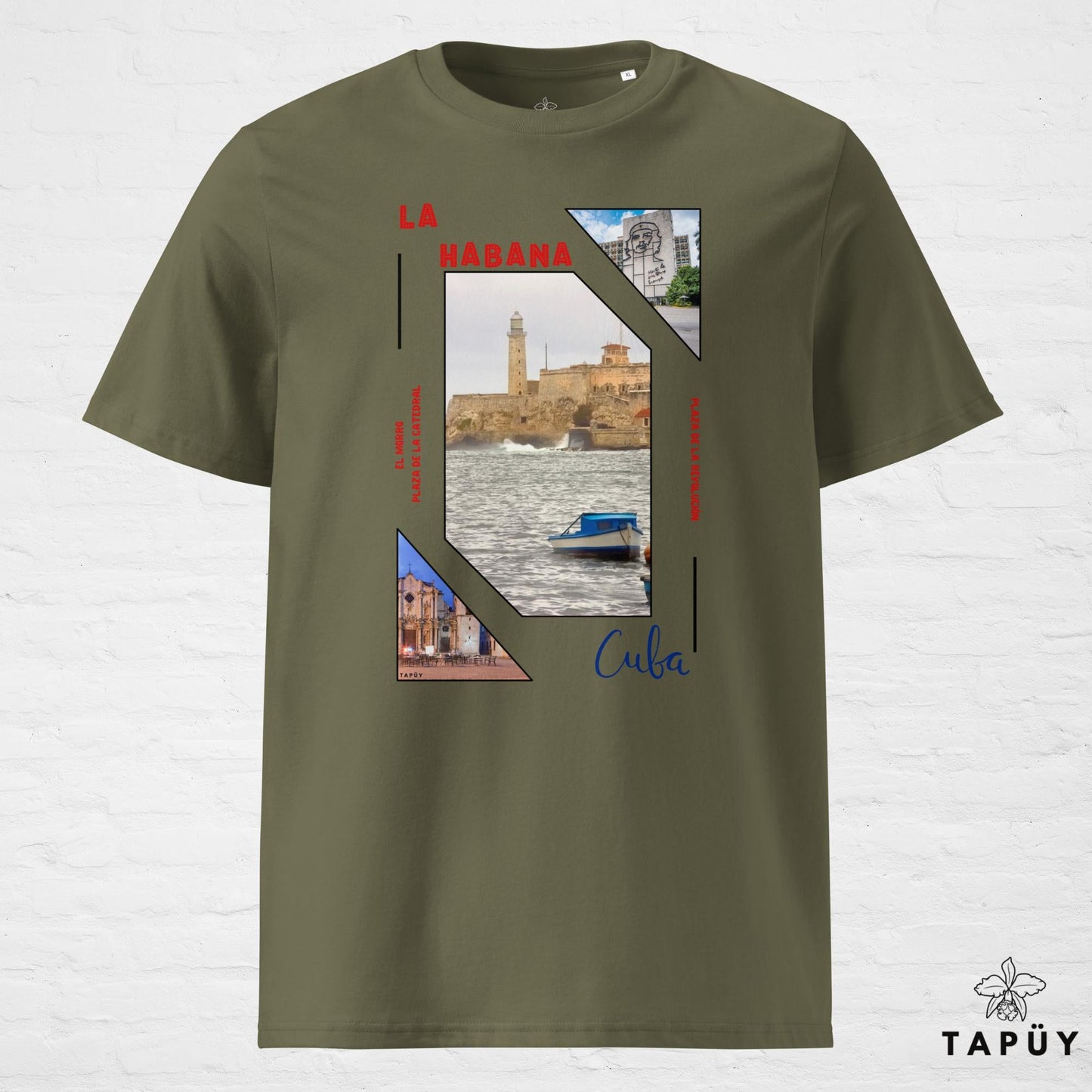 T-Shirt Homme Capital La Habana Kaki / S de la marque Tapüy