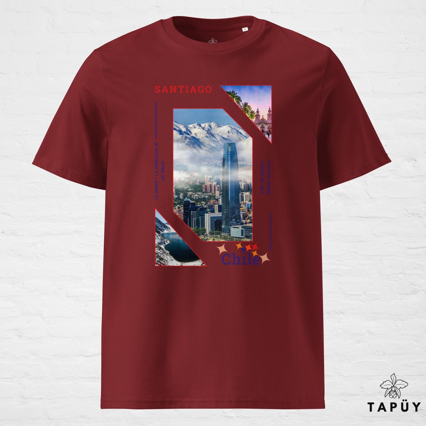 T-Shirt Homme Capital Santiago Bordeaux / S de la marque Tapüy