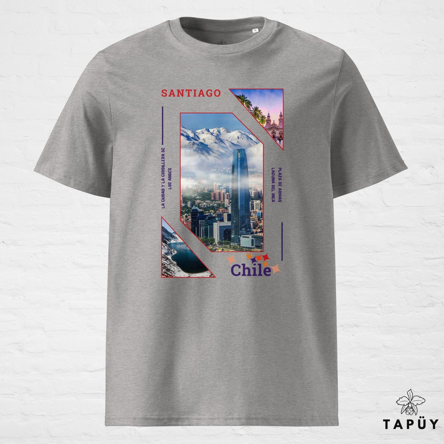 T-Shirt Homme Capital Santiago Gris Chiné / S de la marque Tapüy