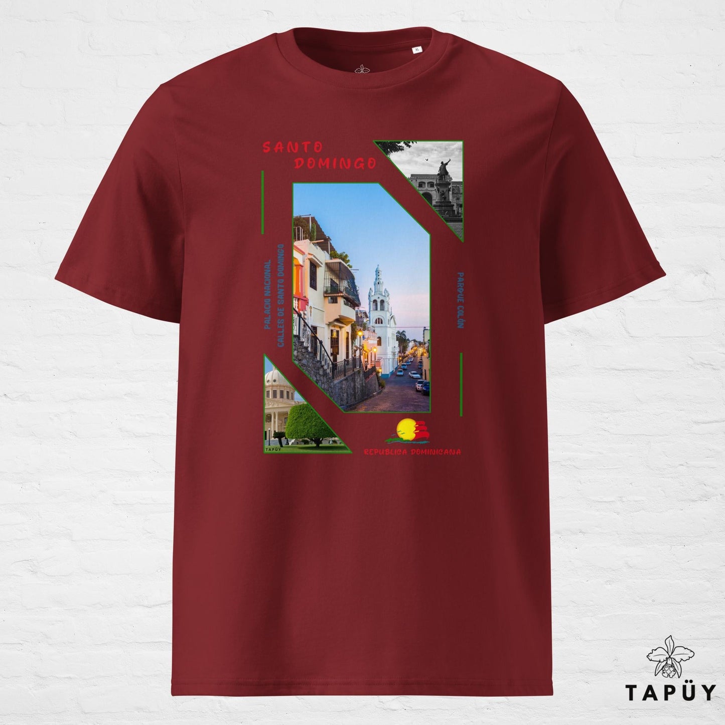 T-Shirt Homme Capital Santo Domingo Bordeaux / S de la marque Tapüy