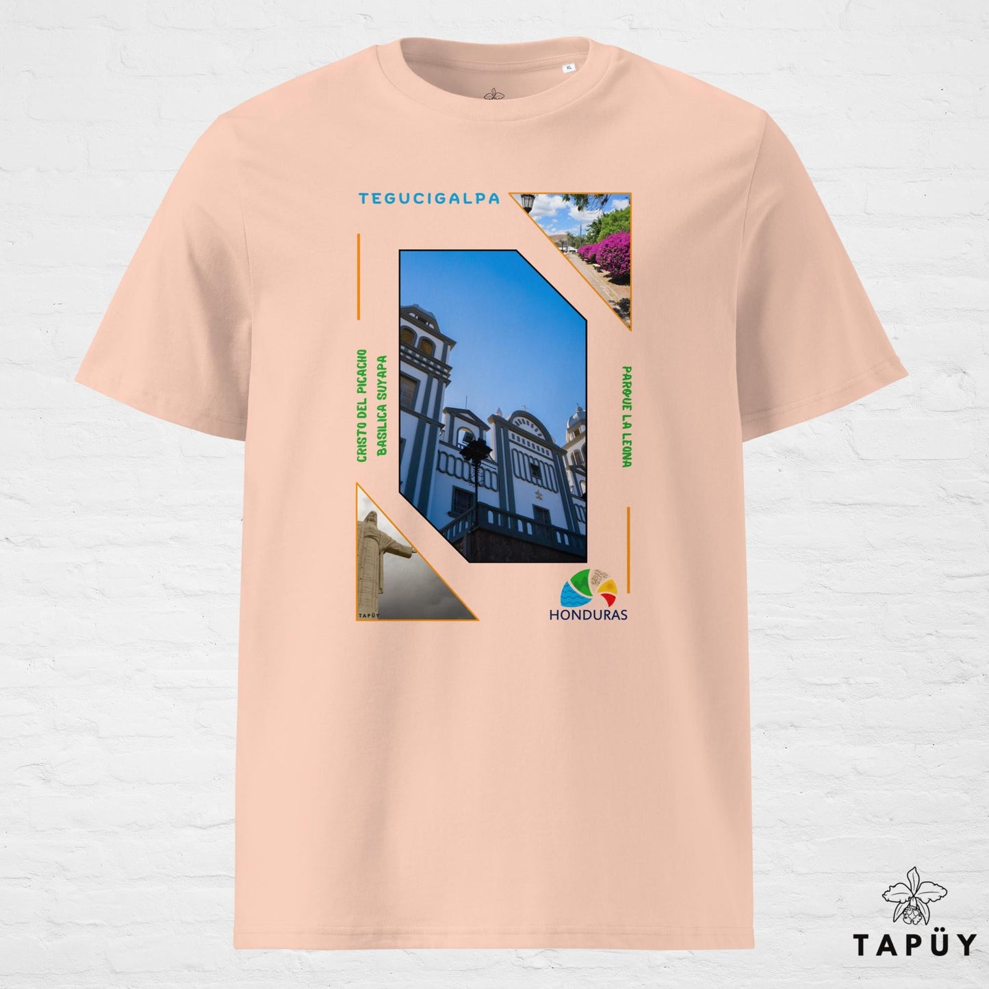 T-Shirt Homme Capital Tegucigalpa Fraiche Peche / S de la marque Tapüy