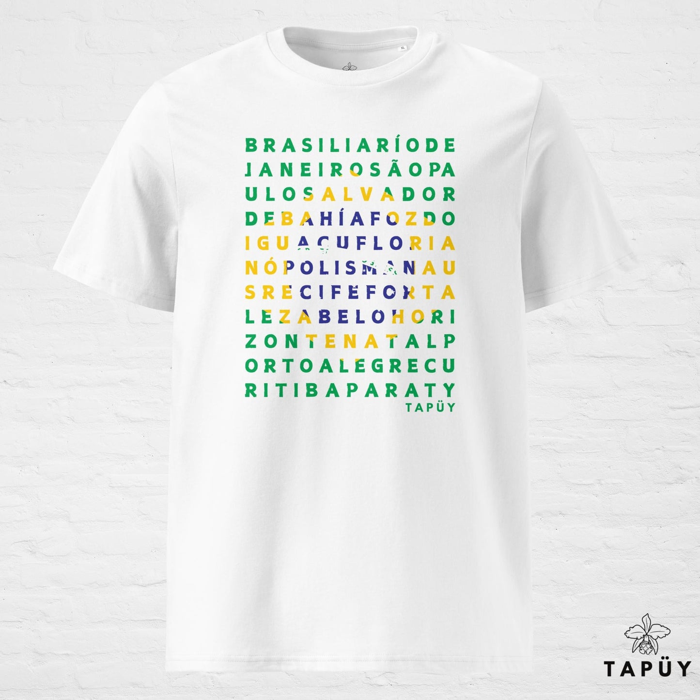 T-Shirt Homme Cidades do Brasil Blanc / S de la marque Tapüy