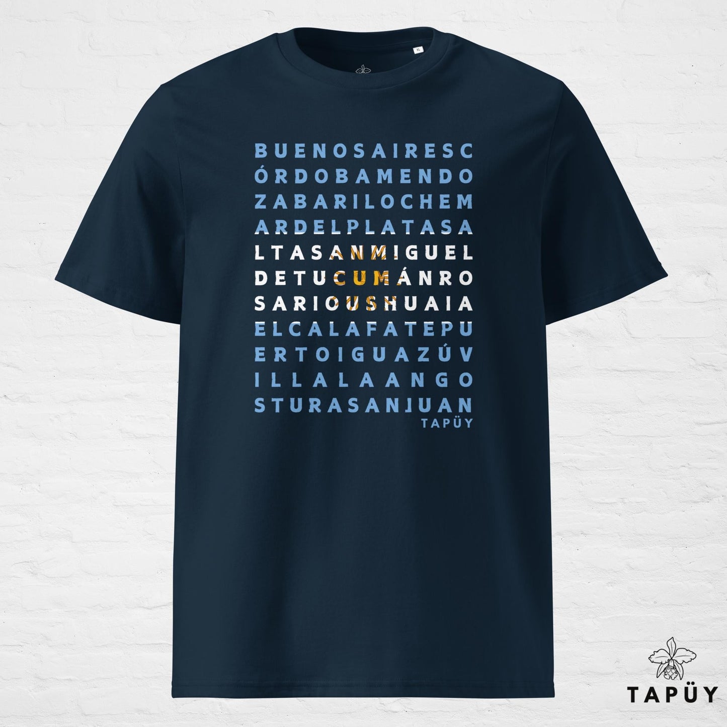 T-Shirt Homme Ciudades de Argentina Bleu Marine / S de la marque Tapüy