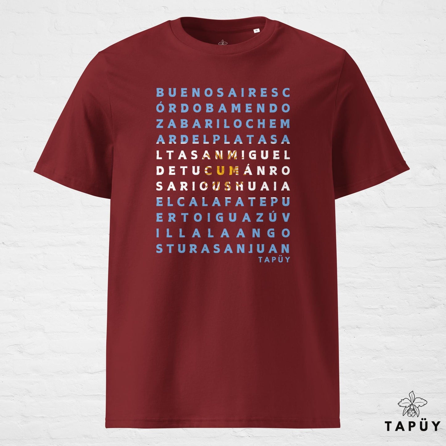 T-Shirt Homme Ciudades de Argentina Bordeaux / S de la marque Tapüy