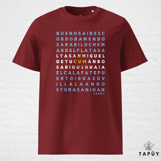 T-Shirt Homme Ciudades de Argentina Bordeaux / S de la marque Tapüy