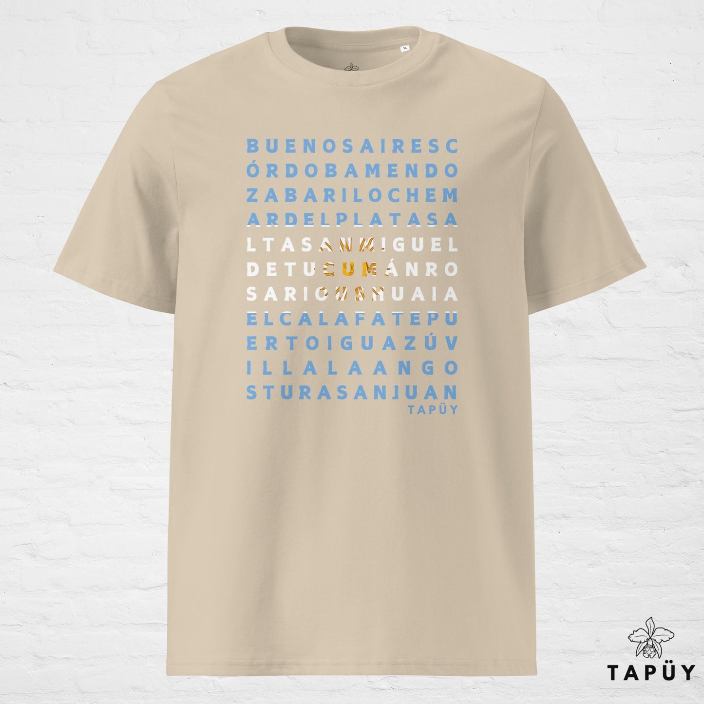 T-Shirt Homme Ciudades de Argentina Desert Dust / S de la marque Tapüy