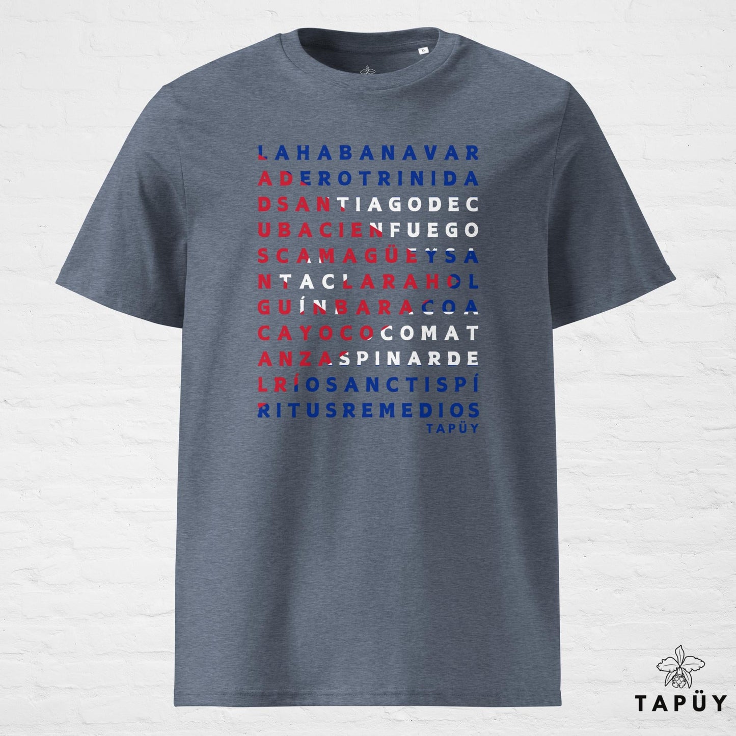 T-Shirt Homme Ciudades de Cuba Bleu Foncé Chiné / S de la marque Tapüy