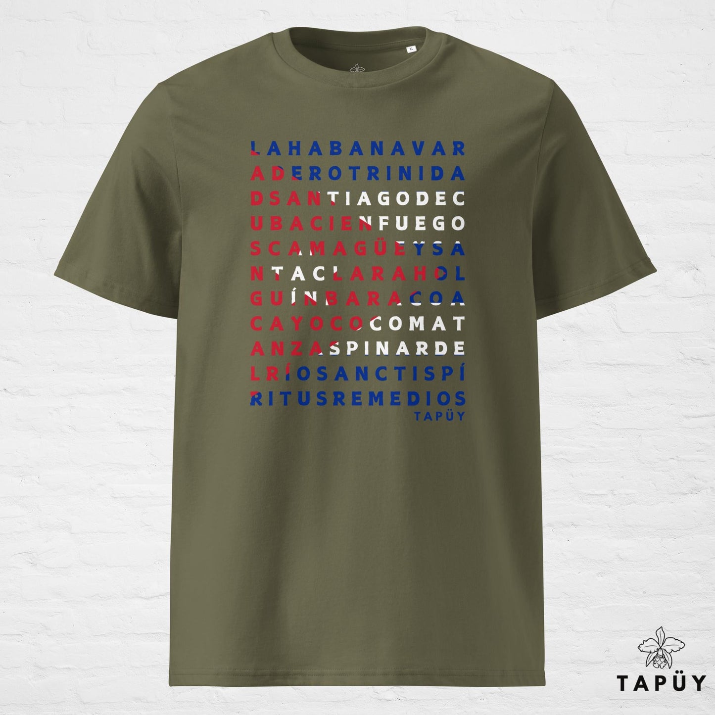 T-Shirt Homme Ciudades de Cuba Kaki / S de la marque Tapüy