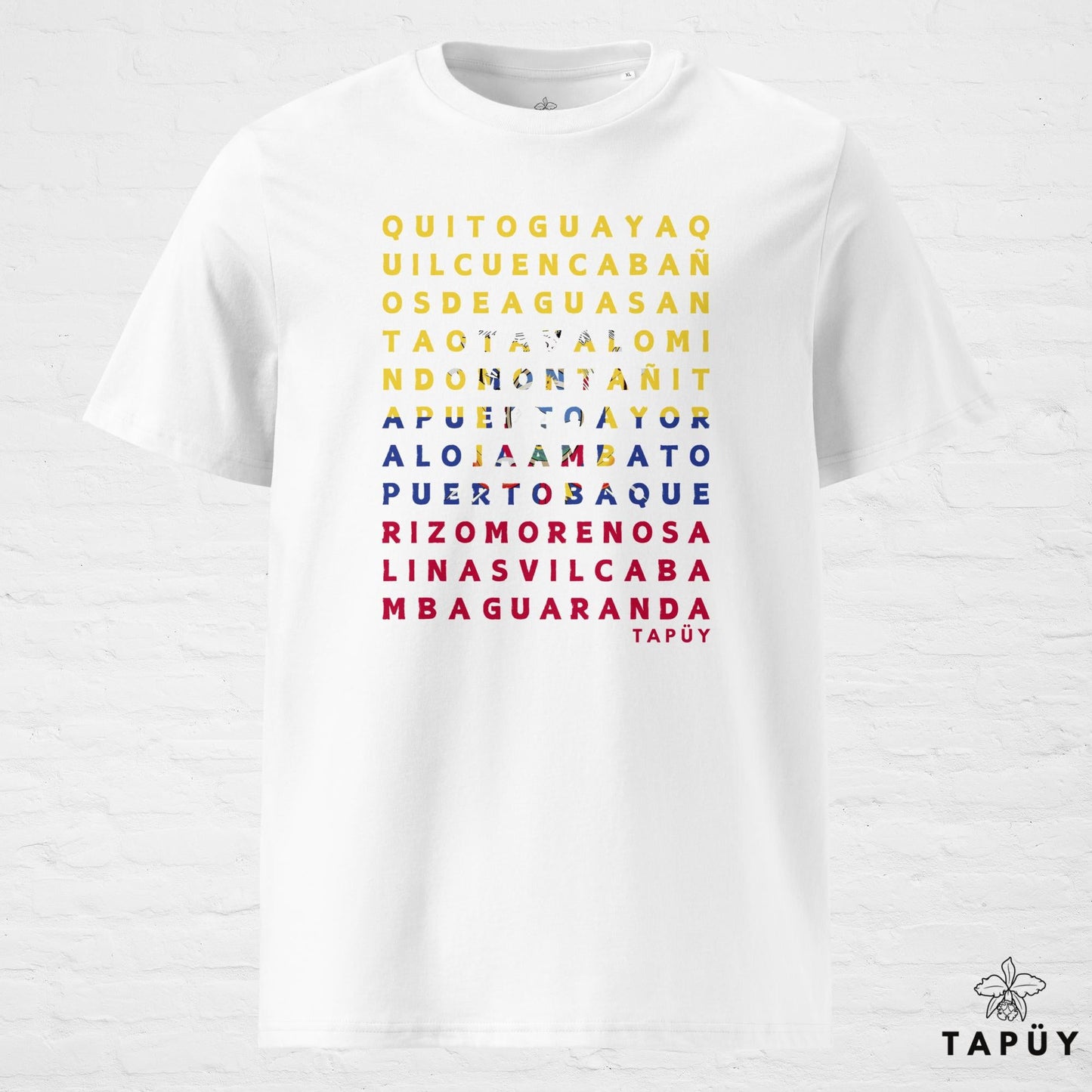 T-Shirt Homme Ciudades de Ecuador Blanc / S de la marque Tapüy