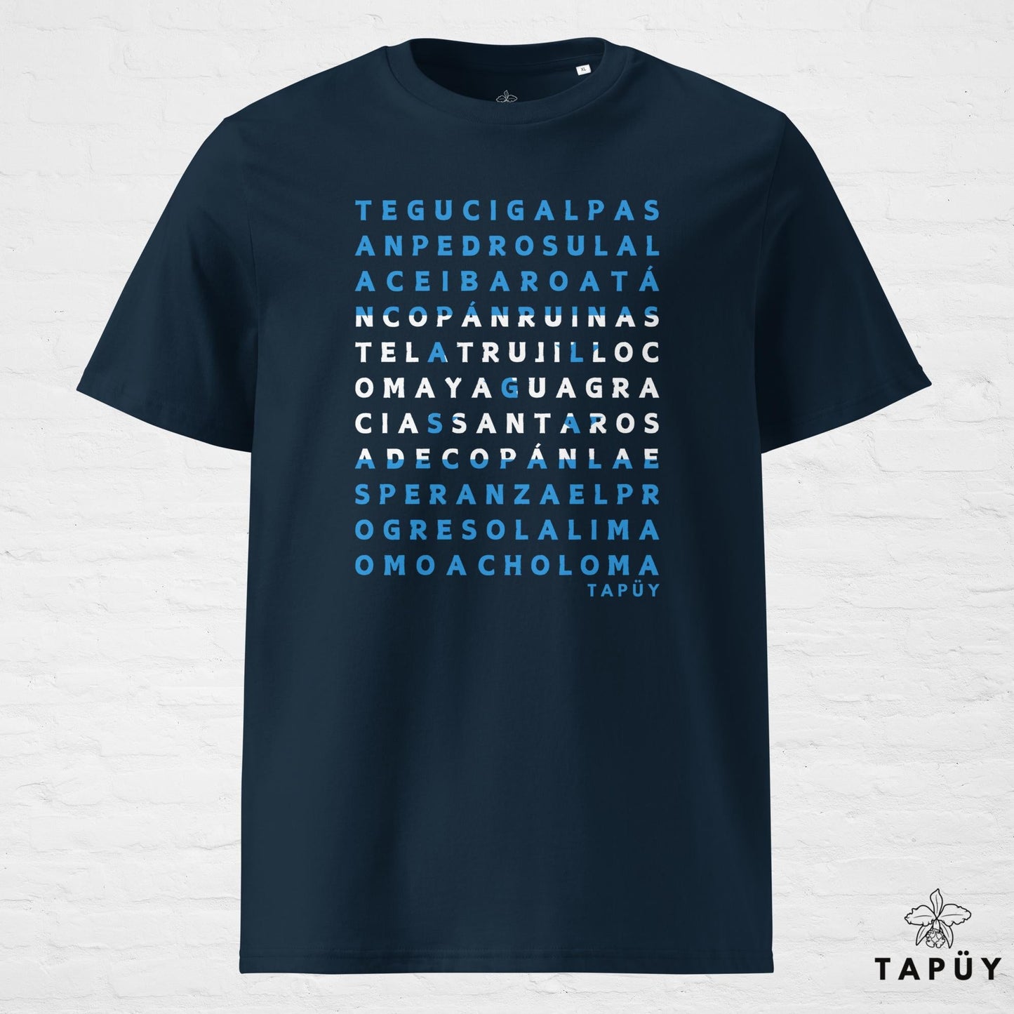 T-Shirt Homme Ciudades de Honduras Bleu Marine / S de la marque Tapüy