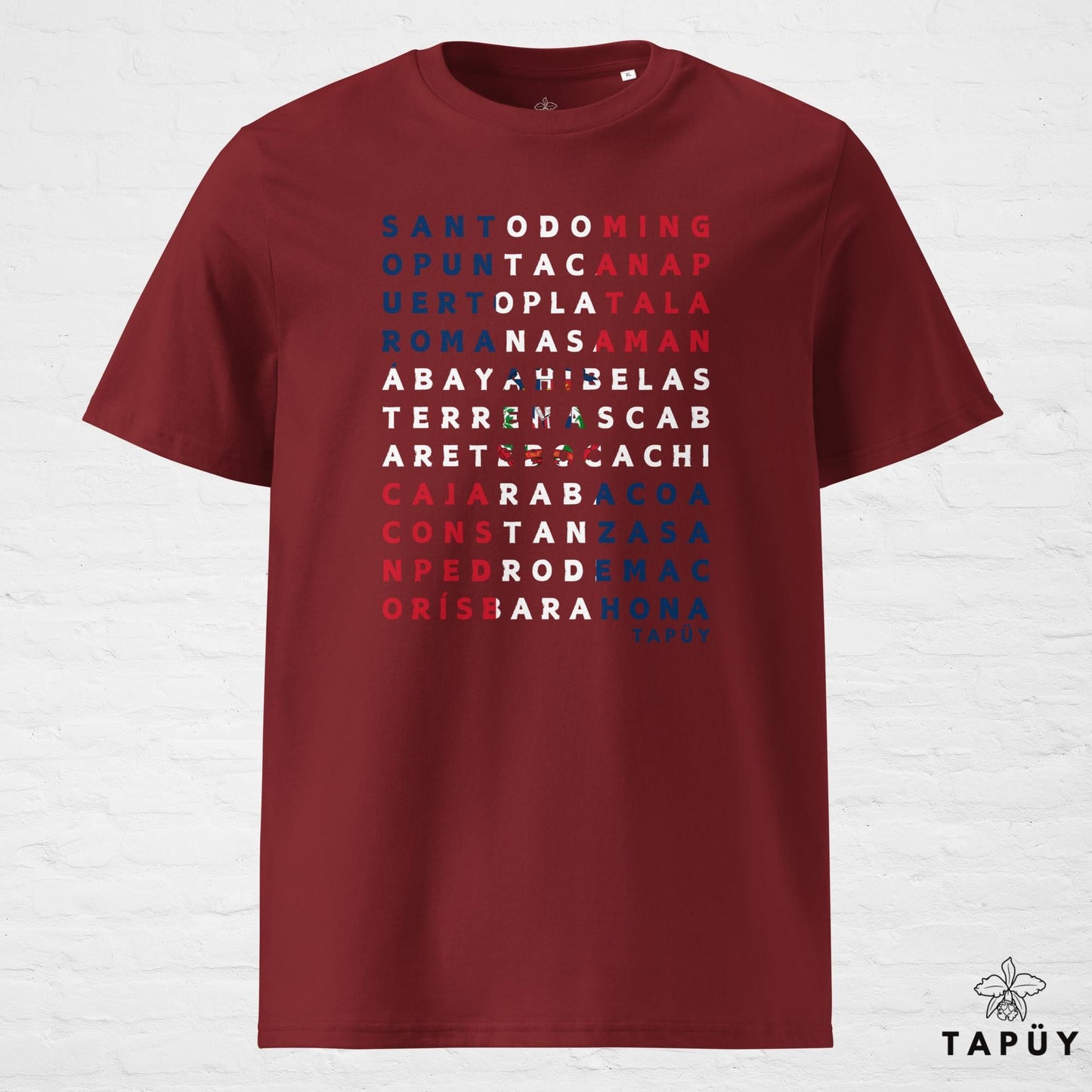 T-Shirt Homme Ciudades de República Dominicana Bordeaux / S de la marque Tapüy