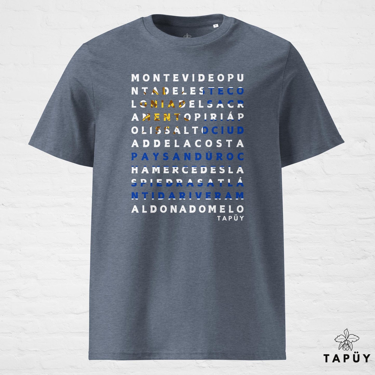 T-Shirt Homme Ciudades de Uruguay Bleu Foncé Chiné / S de la marque Tapüy