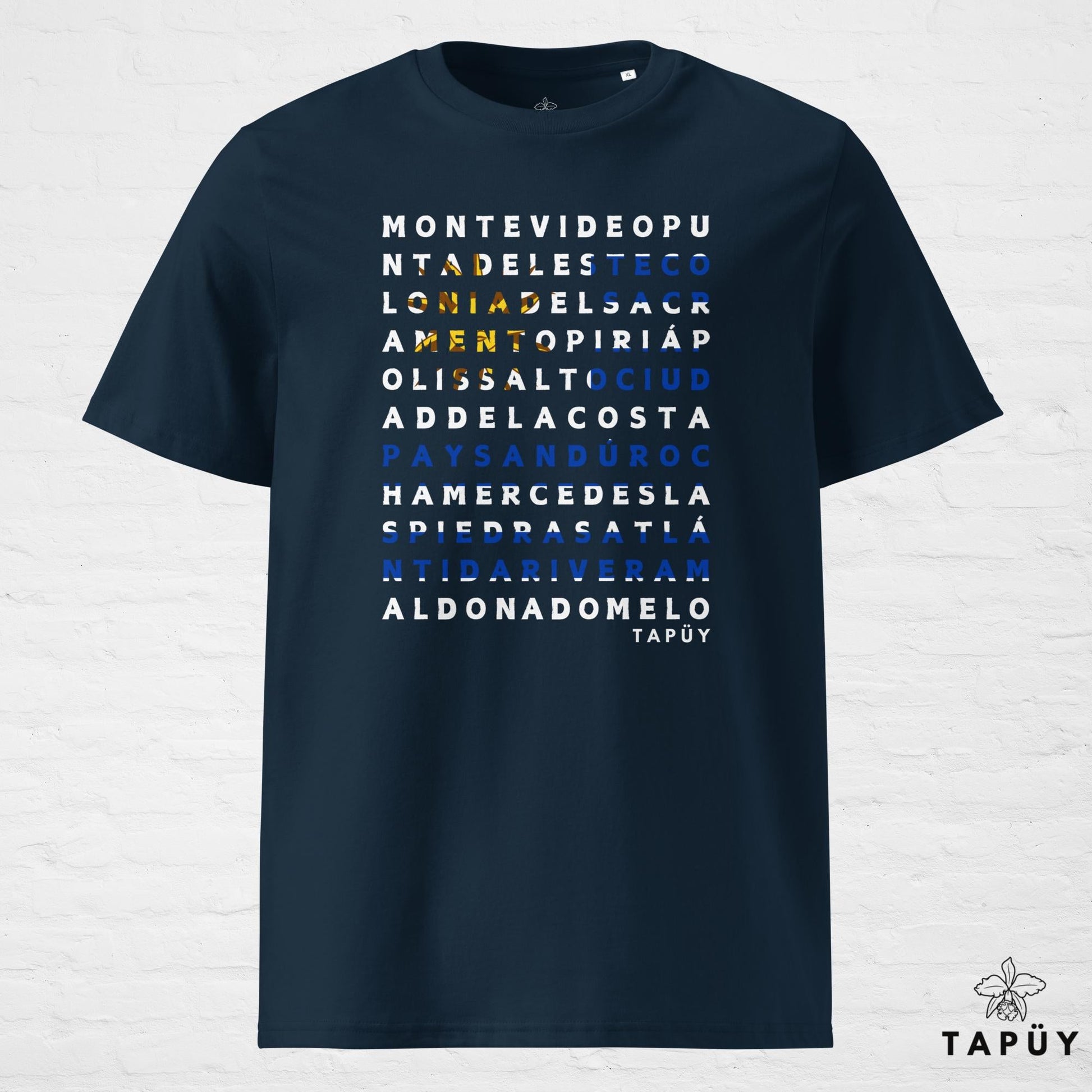 T-Shirt Homme Ciudades de Uruguay Bleu Marine / S de la marque Tapüy