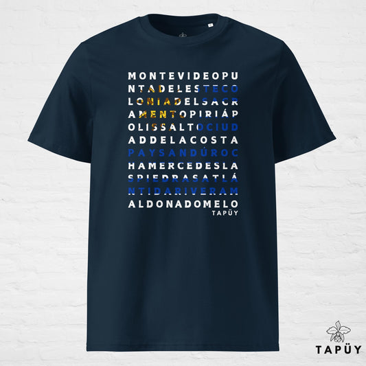 T-Shirt Homme Ciudades de Uruguay Bleu Marine / S de la marque Tapüy