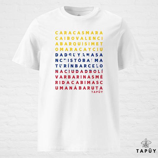 T-Shirt Homme Ciudades de Venezuela Blanc / S de la marque Tapüy