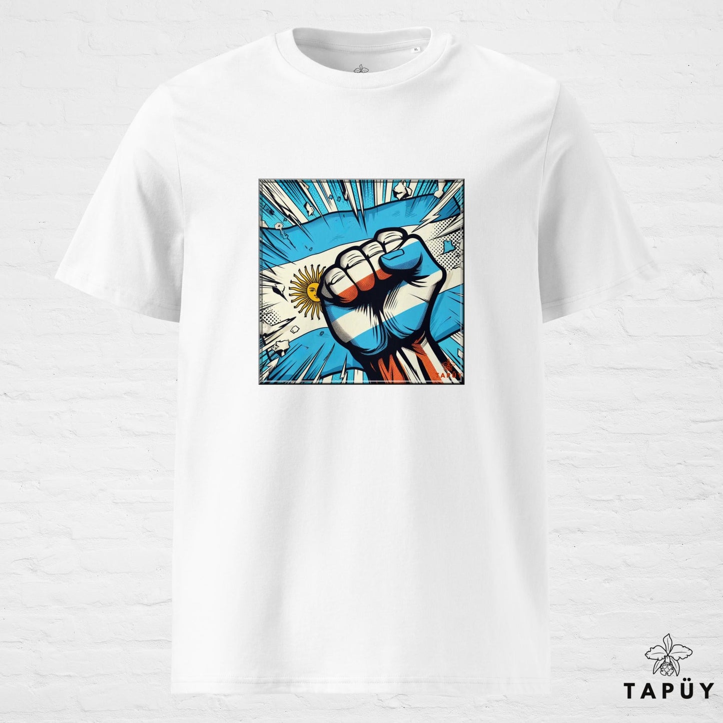 T-Shirt Homme Comics Viva Argentina Blanc / S de la marque Tapüy