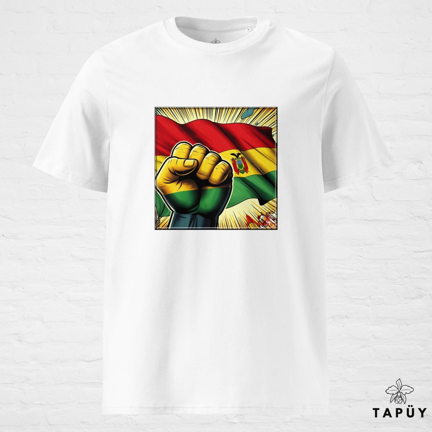 T-Shirt Homme Comics Viva Bolivia Blanc / S de la marque Tapüy