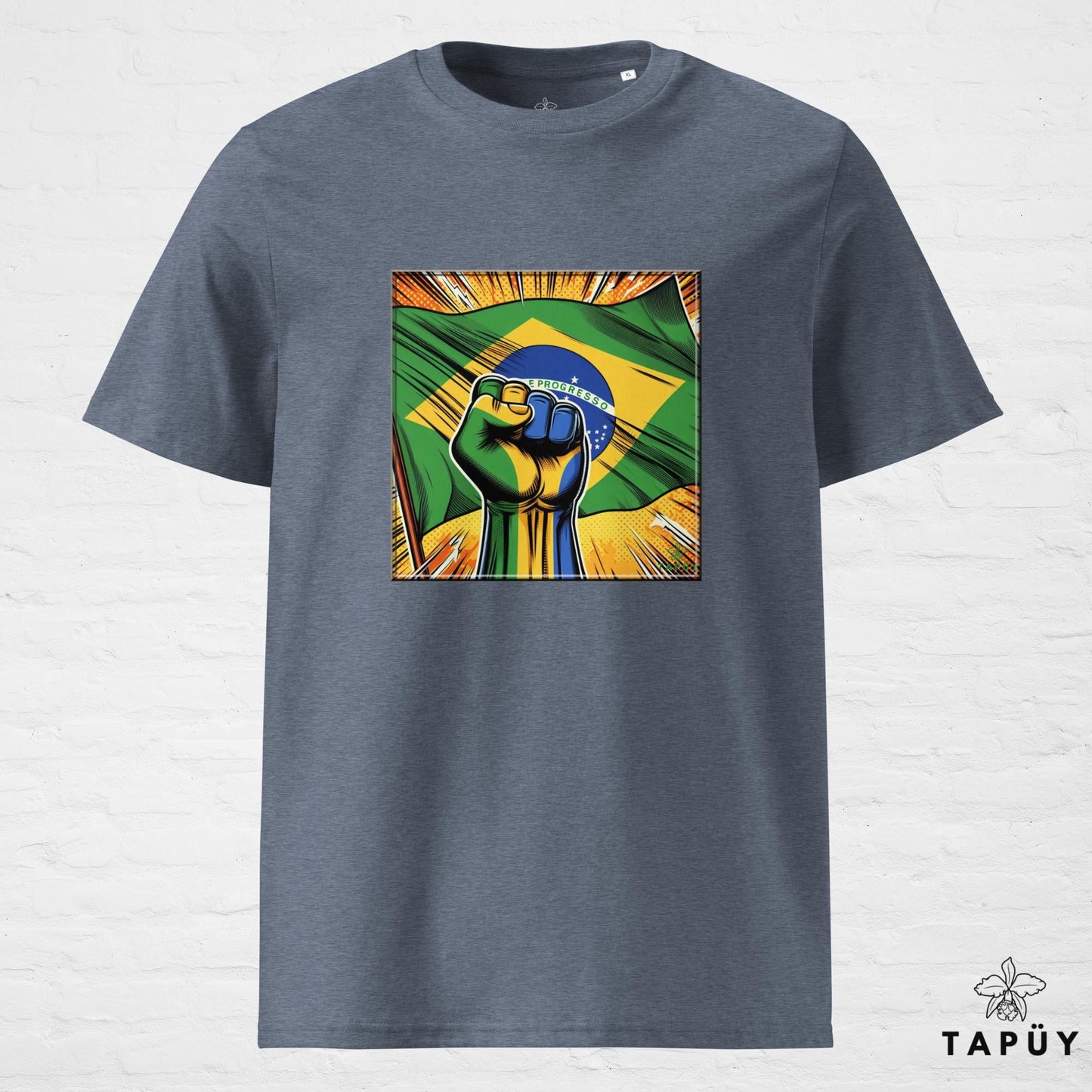 T-Shirt Homme Comics Viva Brasil Bleu Foncé Chiné / S de la marque Tapüy