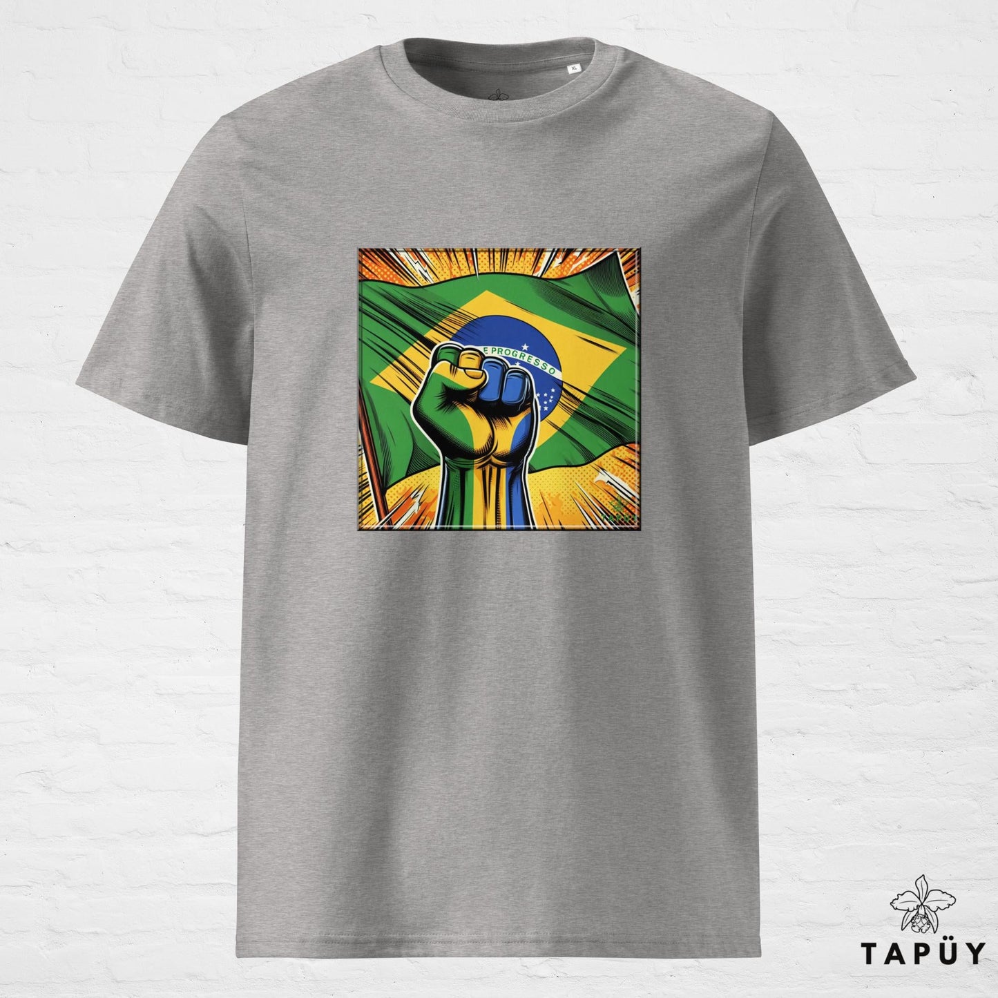 T-Shirt Homme Comics Viva Brasil Gris Chiné / S de la marque Tapüy