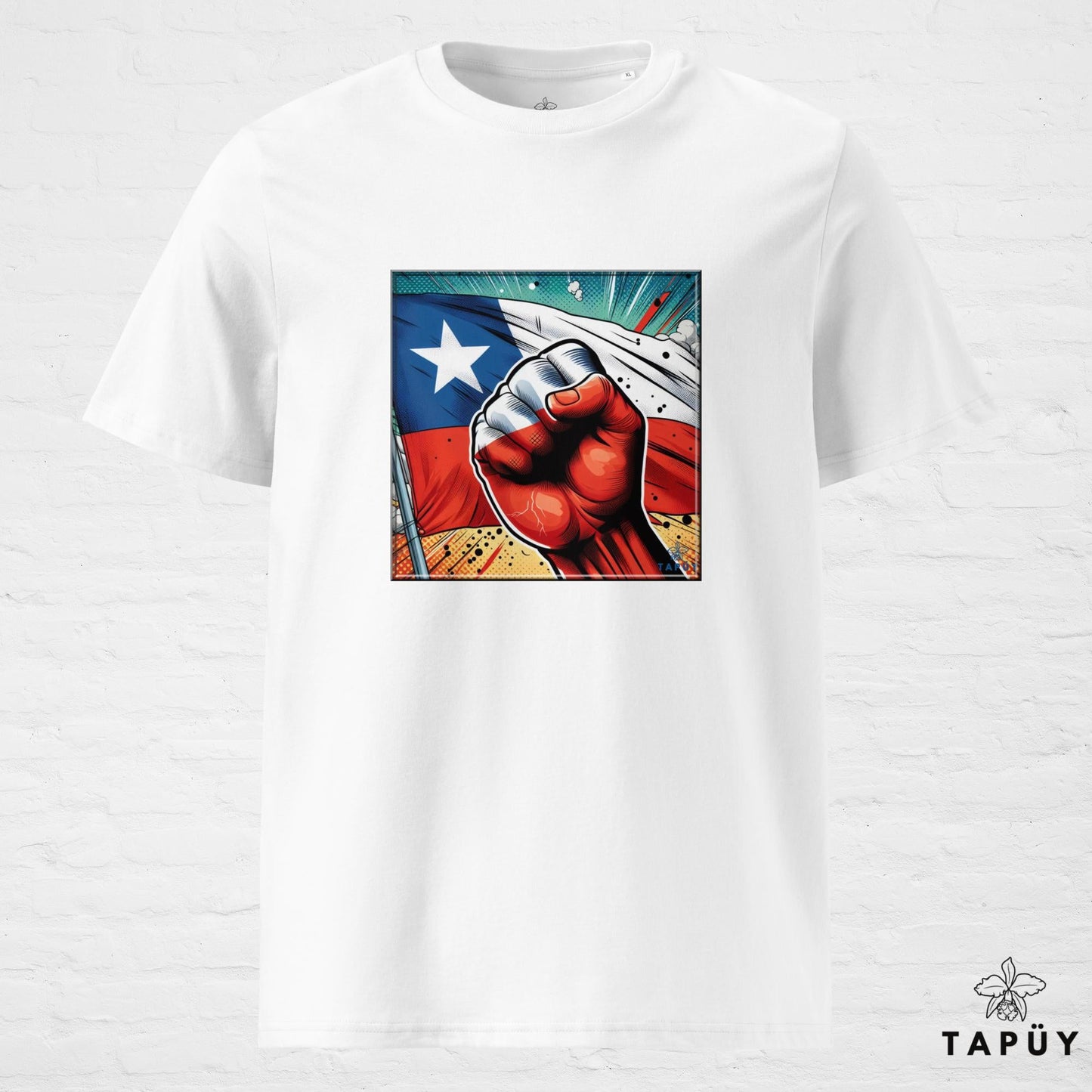 T-Shirt Homme Comics Viva Chile Blanc / S de la marque Tapüy