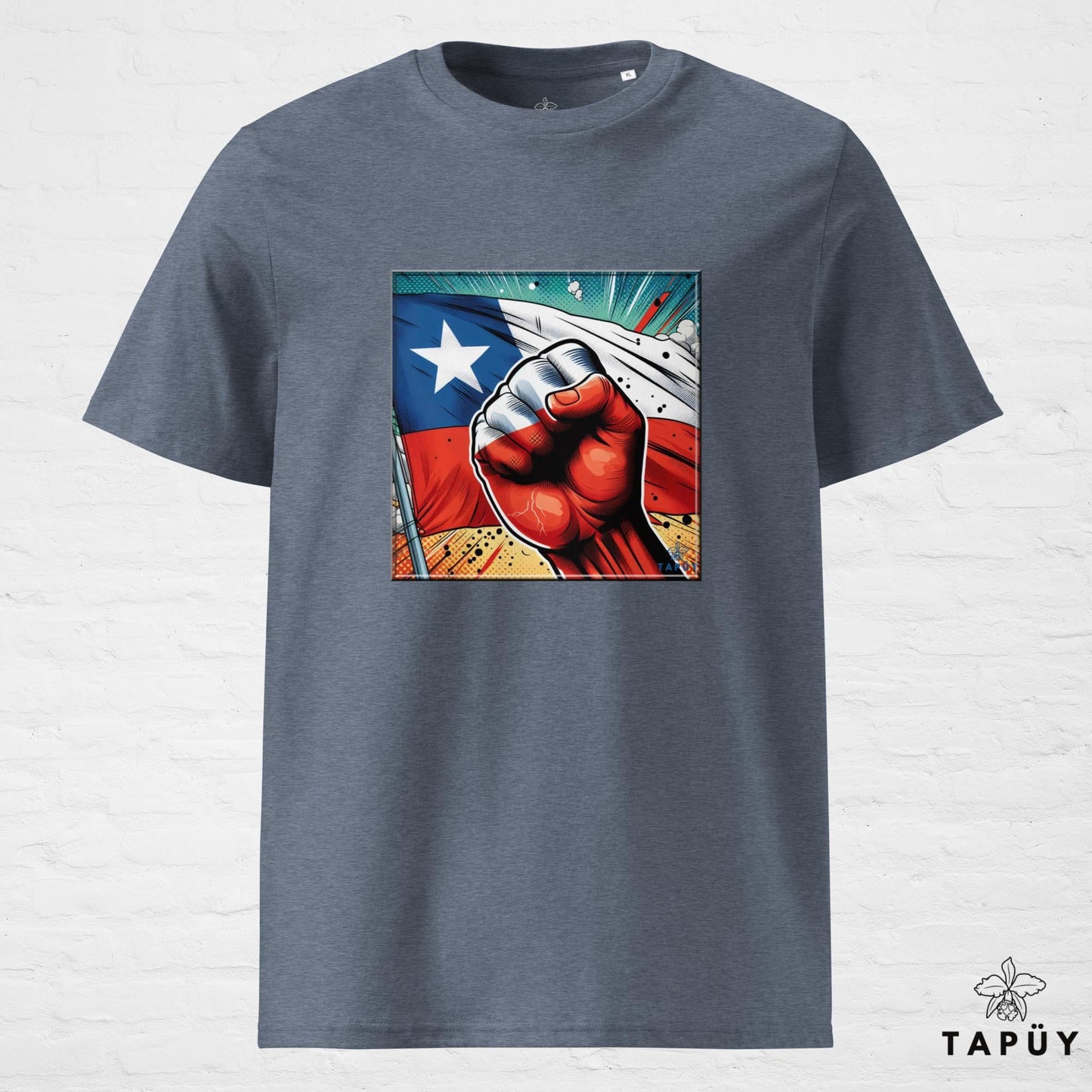 T-Shirt Homme Comics Viva Chile Bleu Foncé Chiné / S de la marque Tapüy