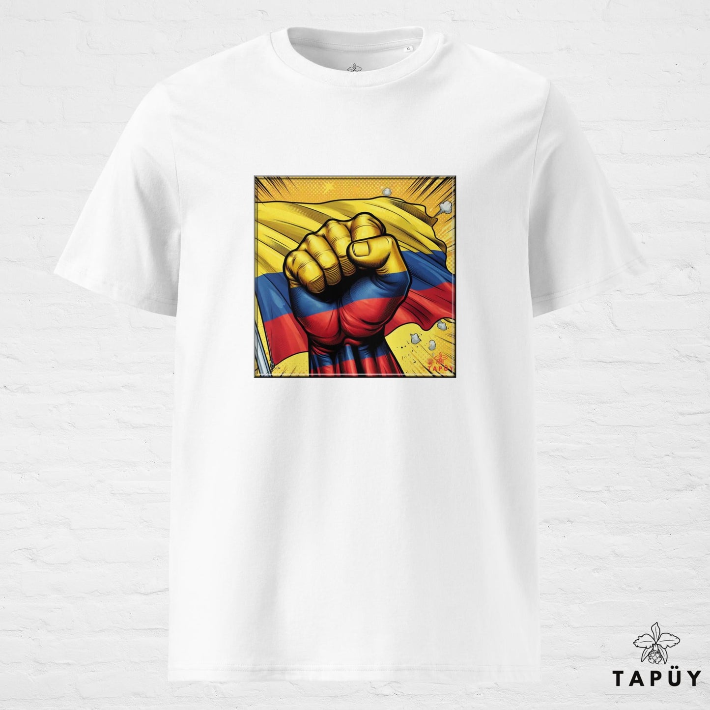 T-Shirt Homme Comics Viva Colombia Blanc / S de la marque Tapüy