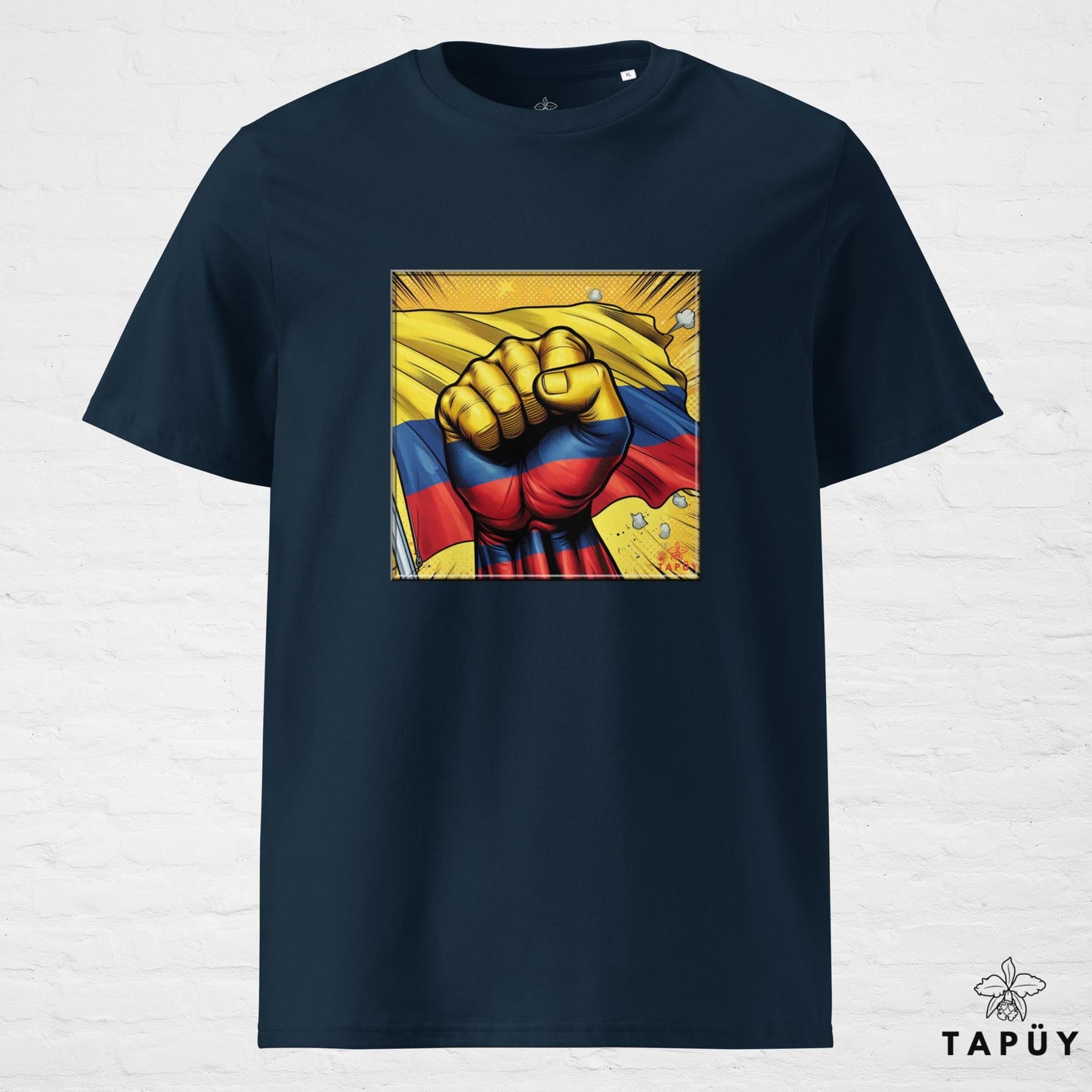 T-Shirt Homme Comics Viva Colombia Bleu Marine / S de la marque Tapüy