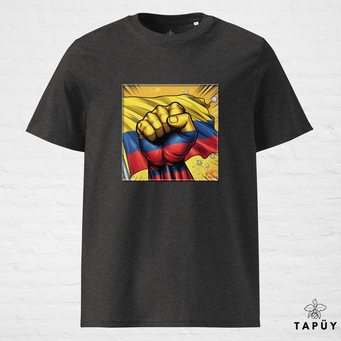 T-Shirt Homme Comics Viva Colombia Gris Foncé Chiné / S de la marque Tapüy