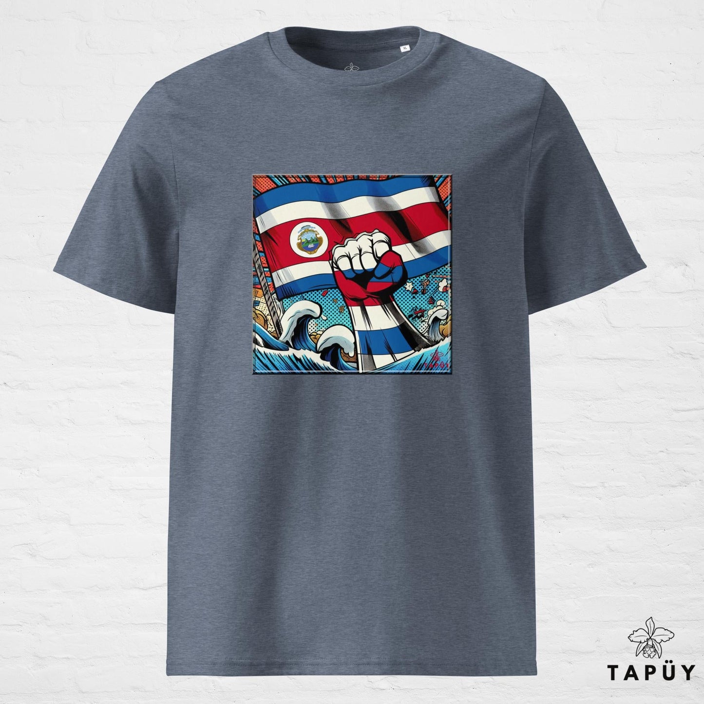 T-Shirt Homme Comics Viva Costa Rica Bleu Foncé Chiné / S de la marque Tapüy