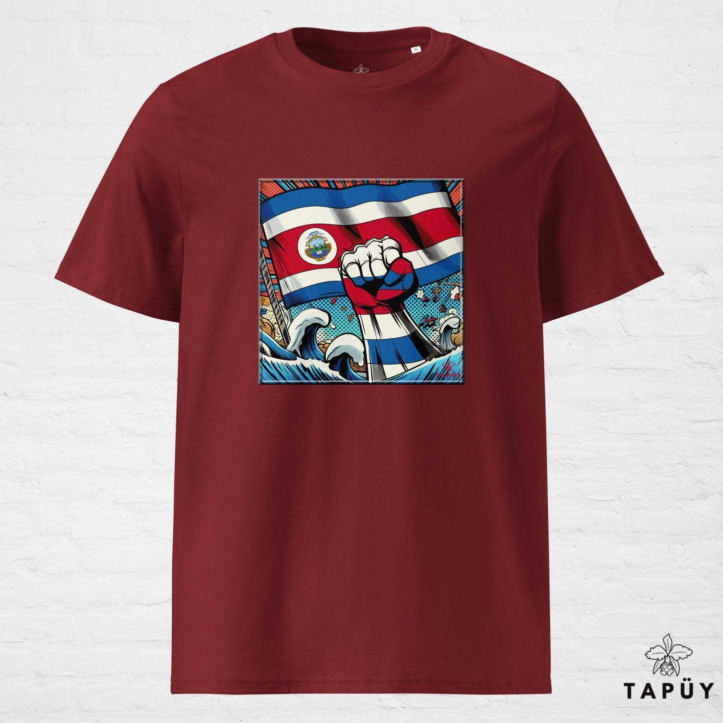 T-Shirt Homme Comics Viva Costa Rica Bordeaux / S de la marque Tapüy