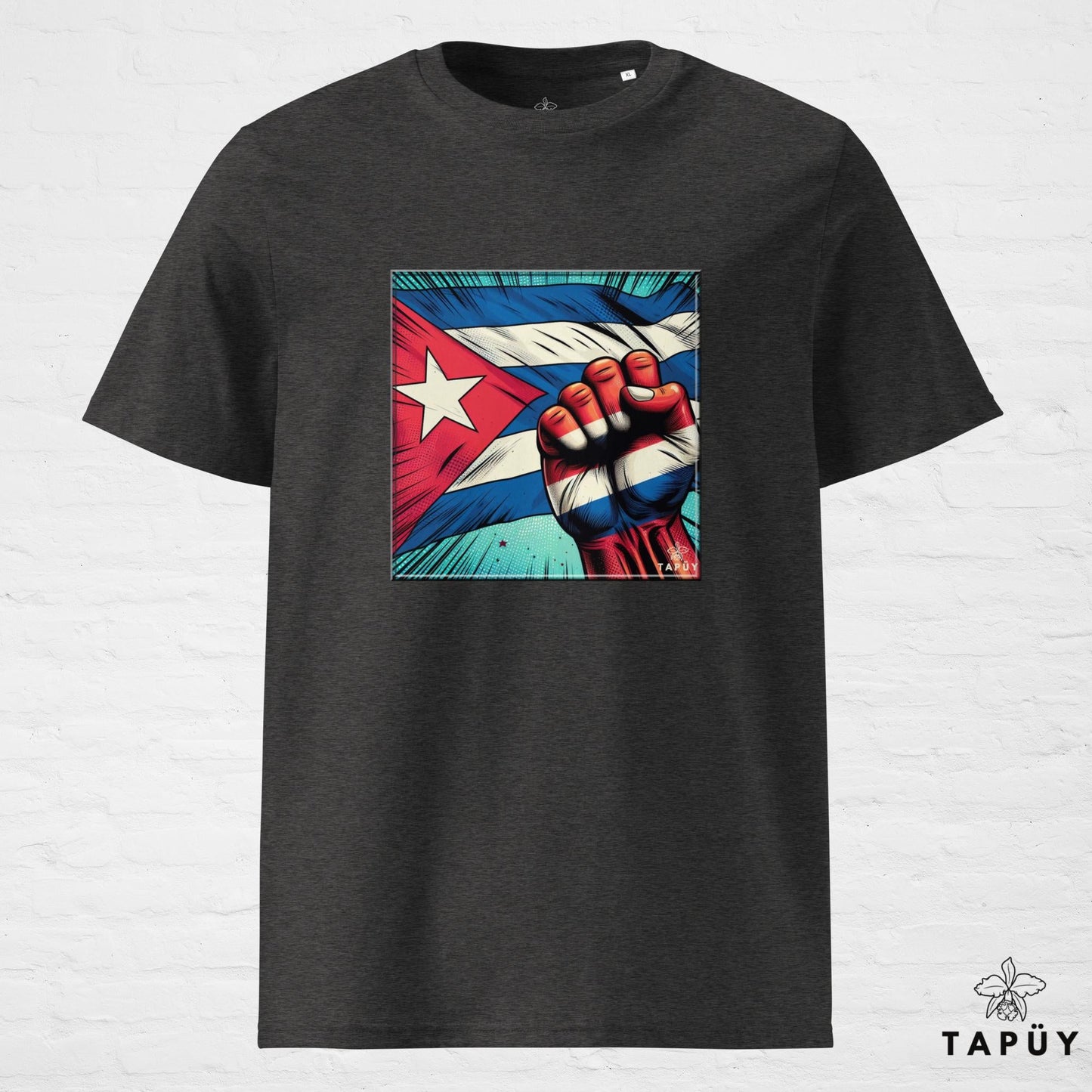 T-Shirt Homme Comics Viva Cuba Gris Foncé Chiné / S de la marque Tapüy