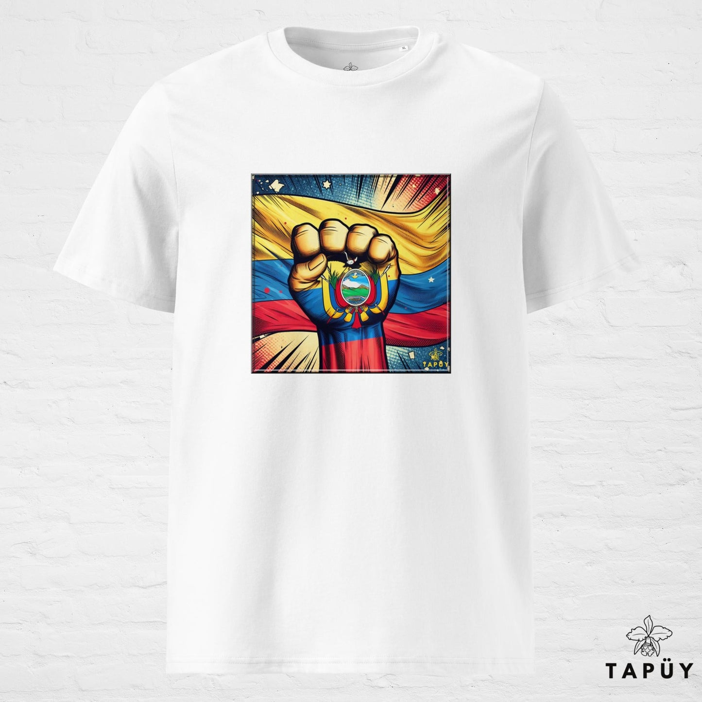 T-Shirt Homme Comics Viva Ecuador Blanc / S de la marque Tapüy